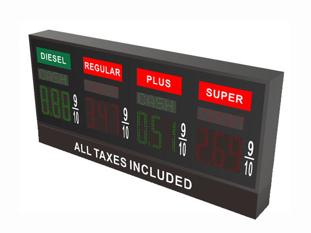 led gas pump topper price sign