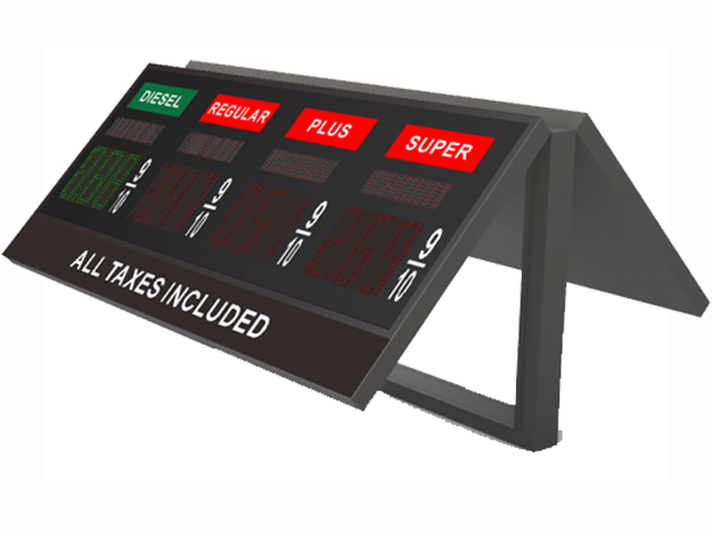 led gas pump topper price sign