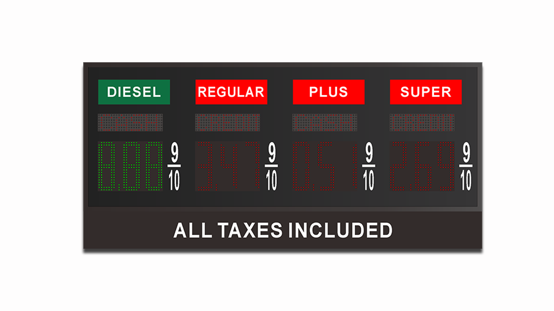 led gas pump topper price sign